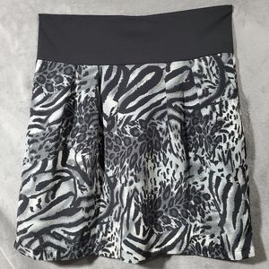 Hanna & Gracie Animal Print Skirt Black & Gray Size XL
